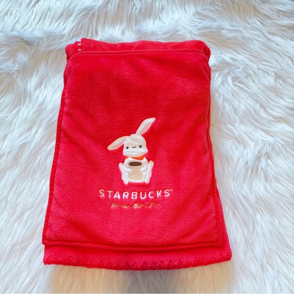 Starbucks Korea 2020 Limited Autumn Coffee Rabbit Cherry Blanket - Picture 4 of 9